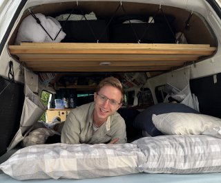 Tom in a 2000 Toyota Hiace