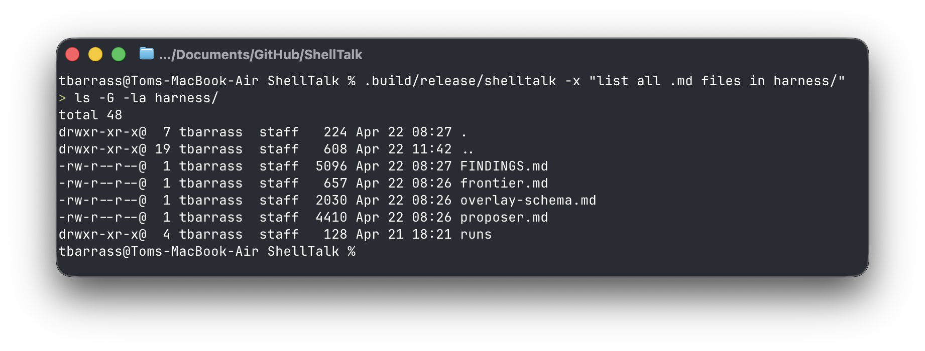 Deterministic text-to-bash with ShellTalk