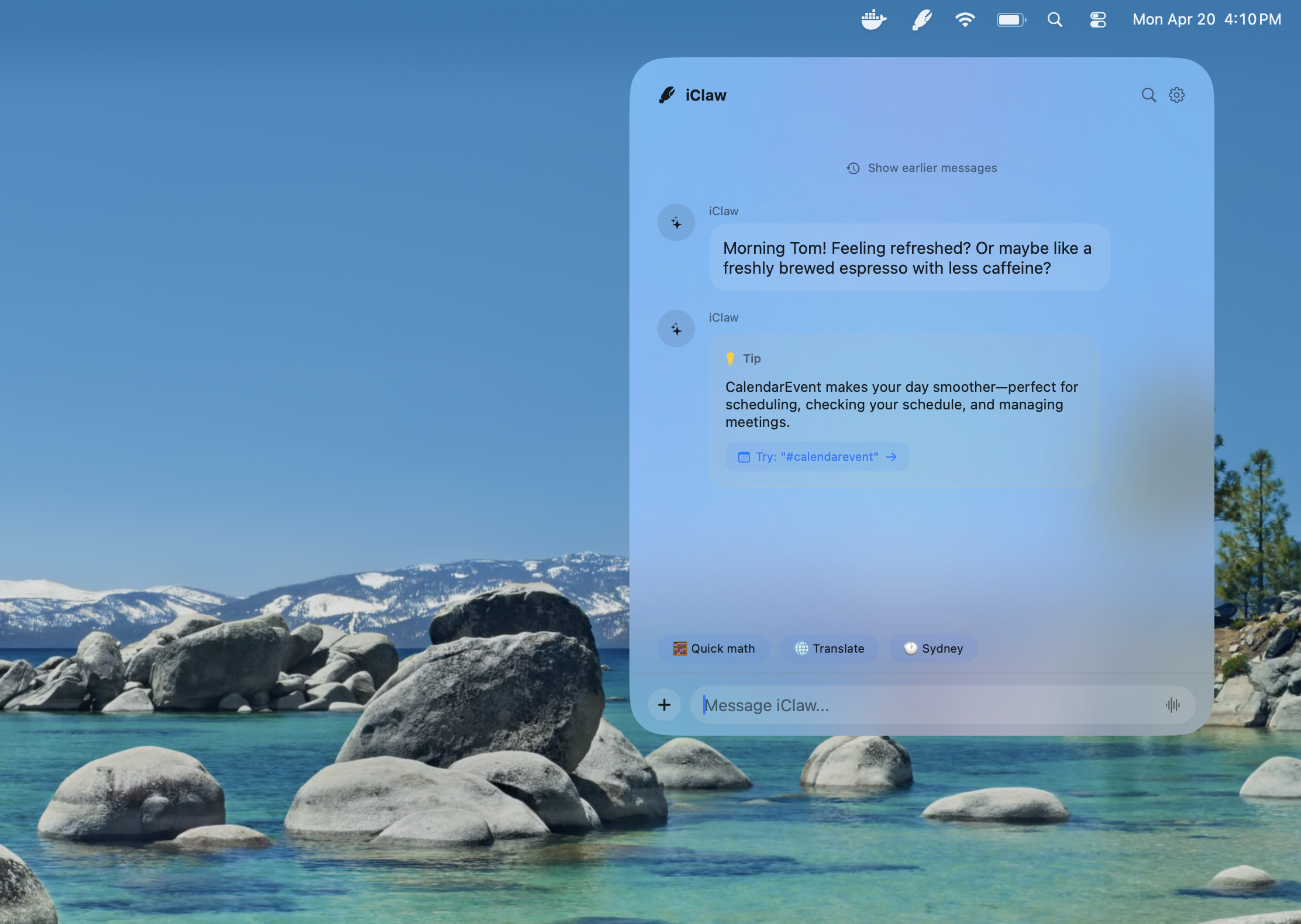 Introducing iClaw, a safe, private, on-device AI agent using Apple Intelligence